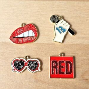 Taylor Swift Enamel Charms ~ Set of 4